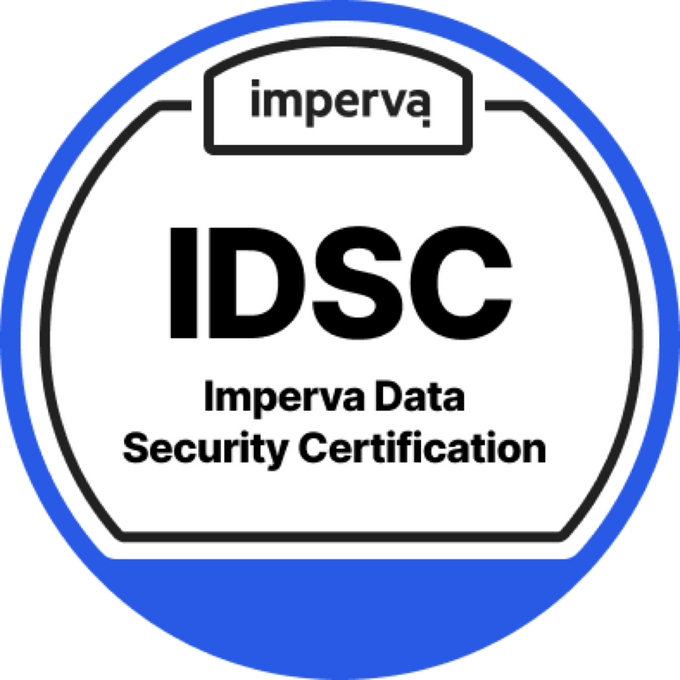 IDSC-6×6 Robert Kemeny receives Imperva Data Security Certification 1