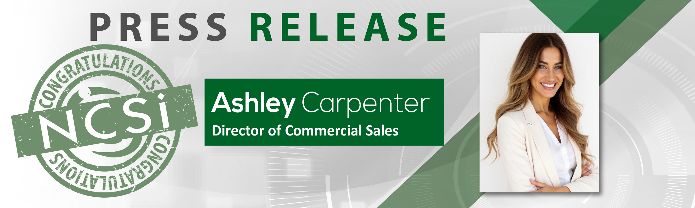 Congratulations Ashley Carpenter - Director of Commercial Sales 1